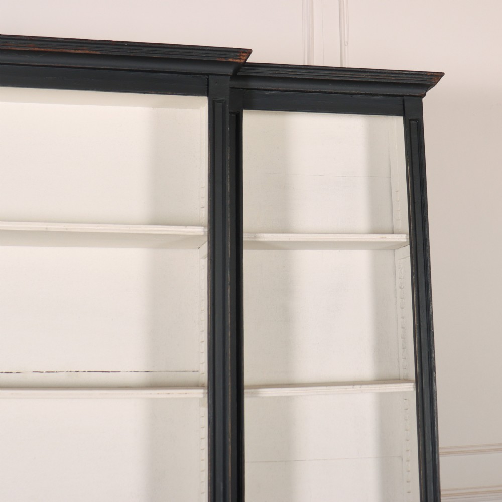 English Painted Breakfront Bookcase View VI