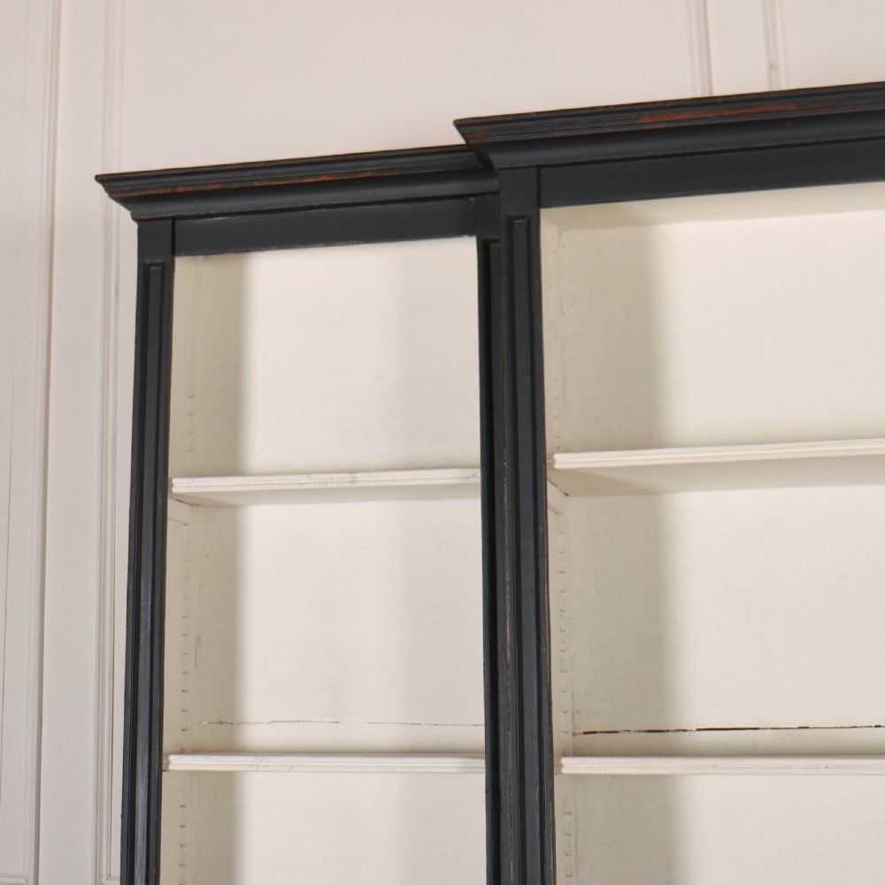 English Painted Breakfront Bookcase View VII