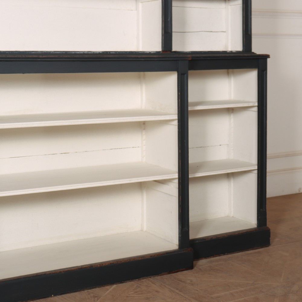 English Painted Breakfront Bookcase View IX