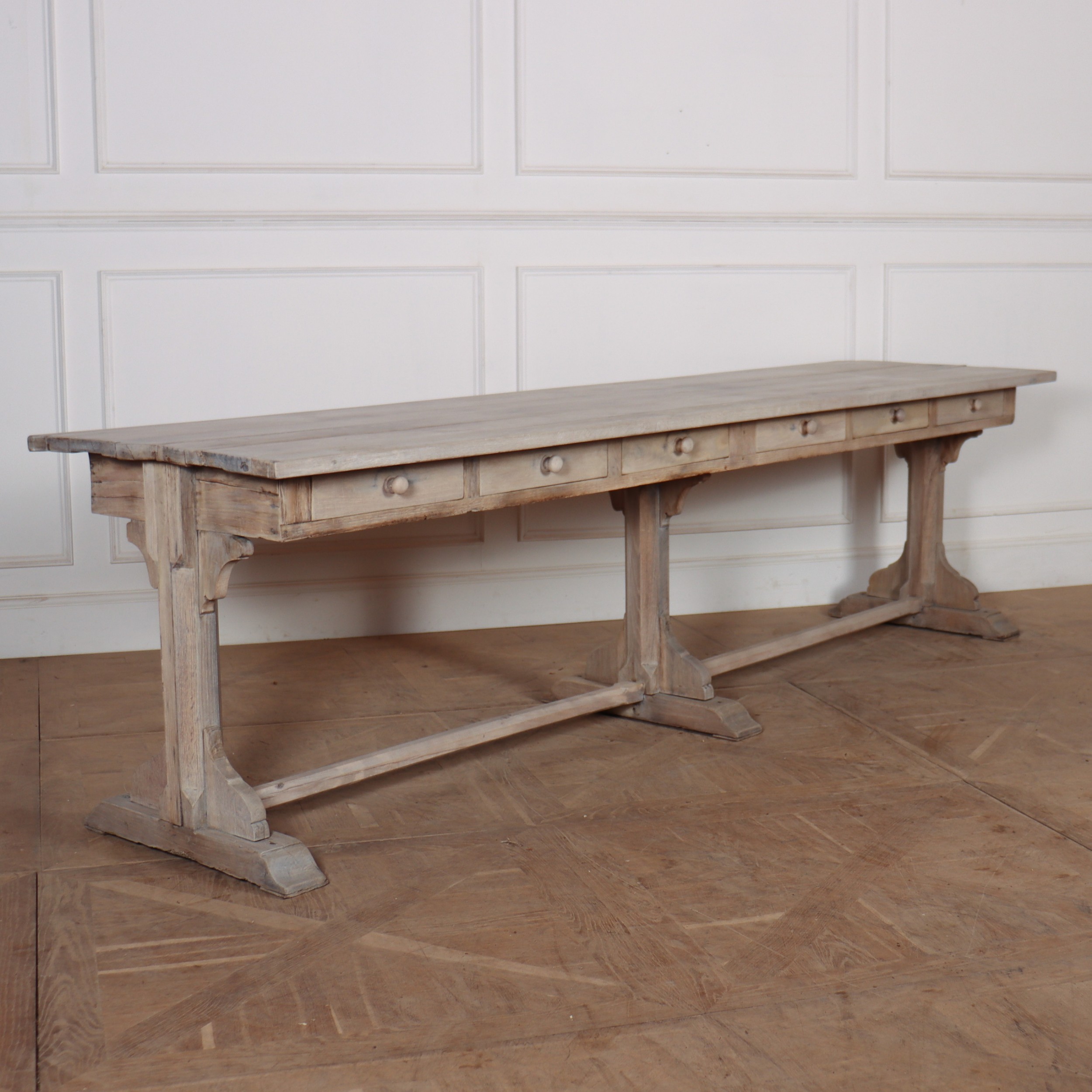 French Bleached Oak Console Table
