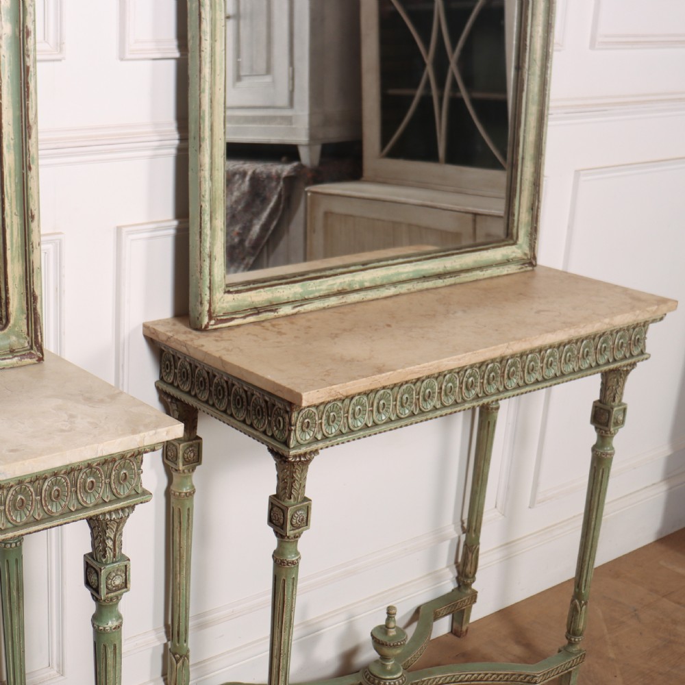 Pair of Italian Console Tables and Hanging Mirrors View VII