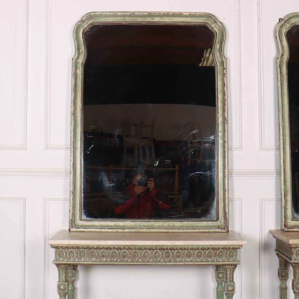 Pair of Italian Console Tables and Hanging Mirrors View XI