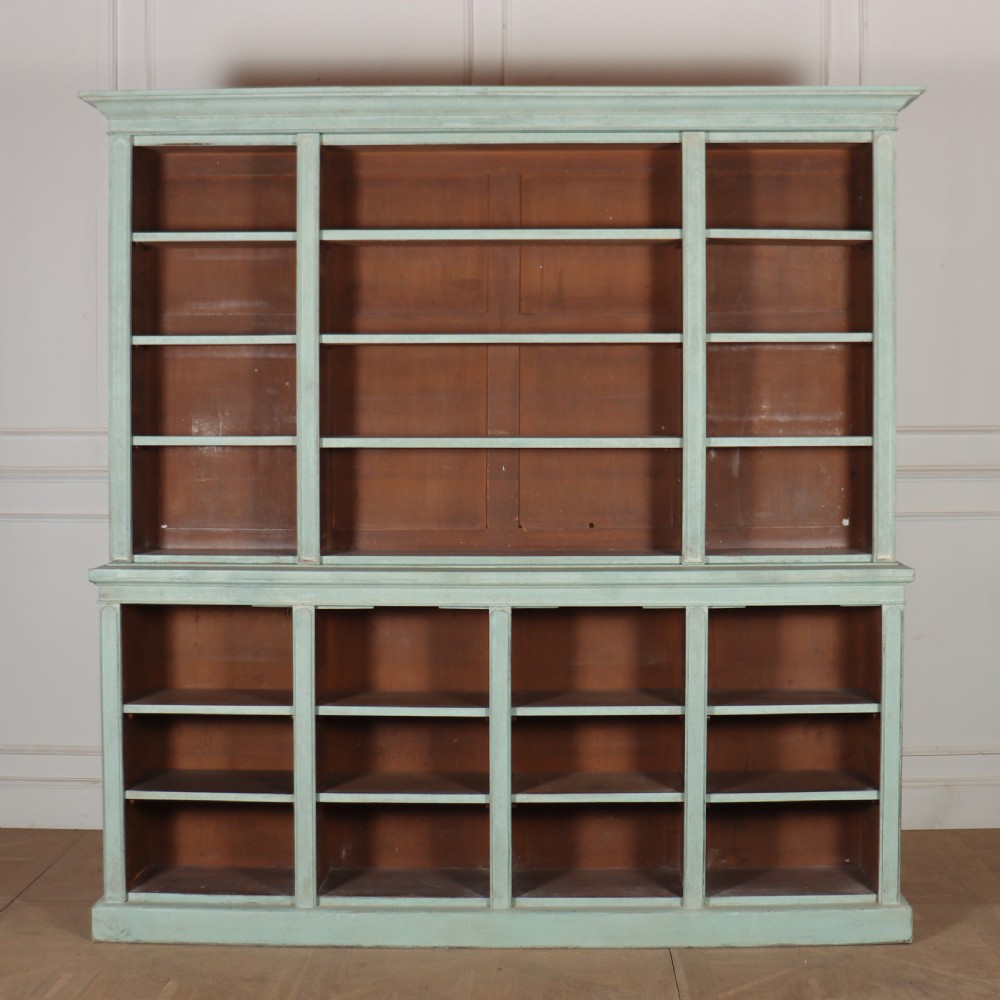 English Painted Open Bookcase
