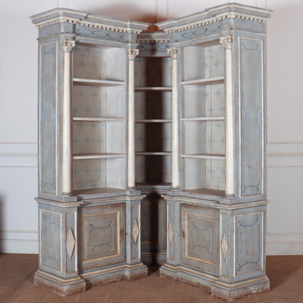 Italian Painted Library Bookcase View IX