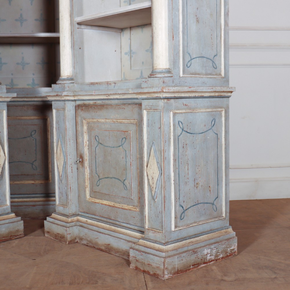 Italian Painted Library Bookcase View X