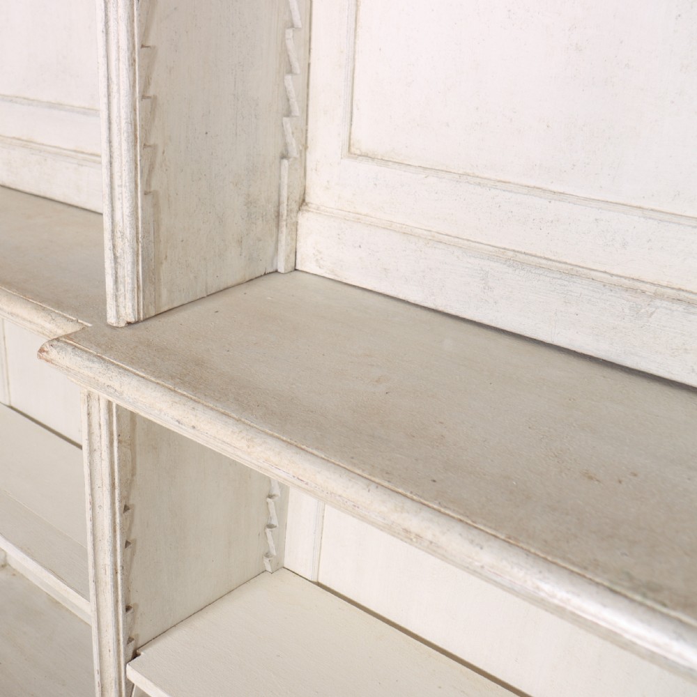 English Painted Open Breakfront Bookcase View X