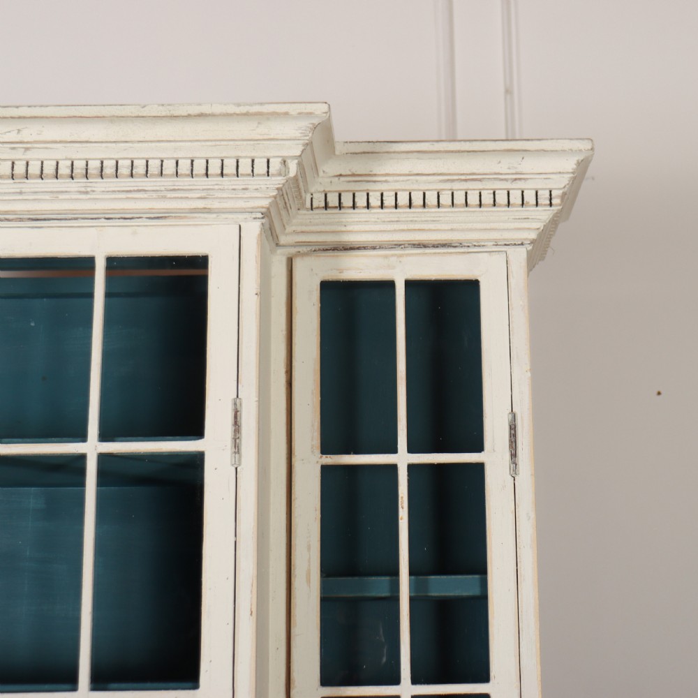 English Painted Breakfront Bookcase View III