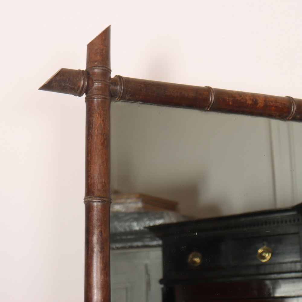 French Faux Bamboo Mirror View III