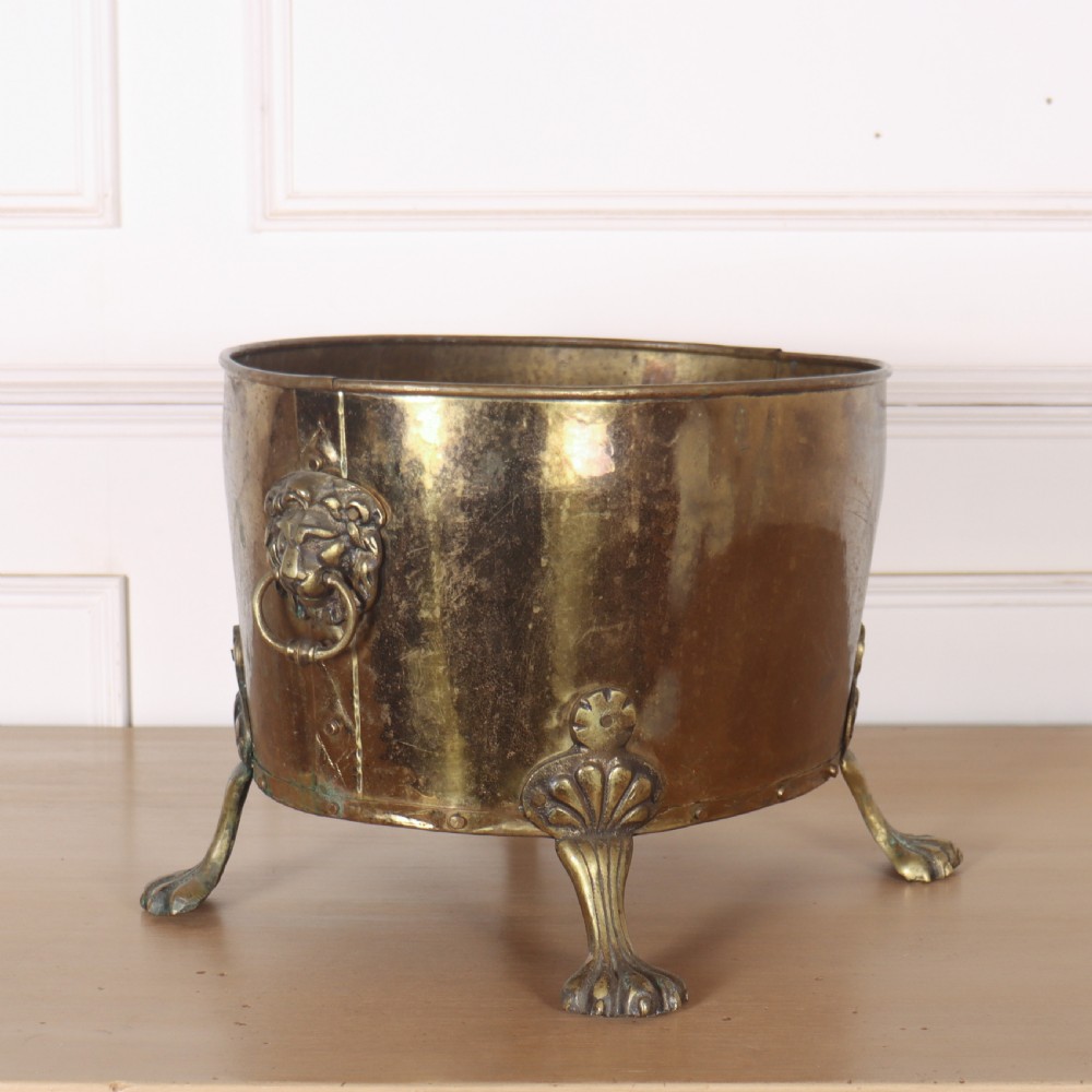 19th Century Brass Coal Bin