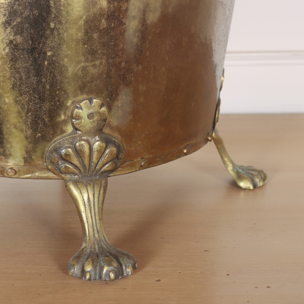 19th Century Brass Coal Bin View II