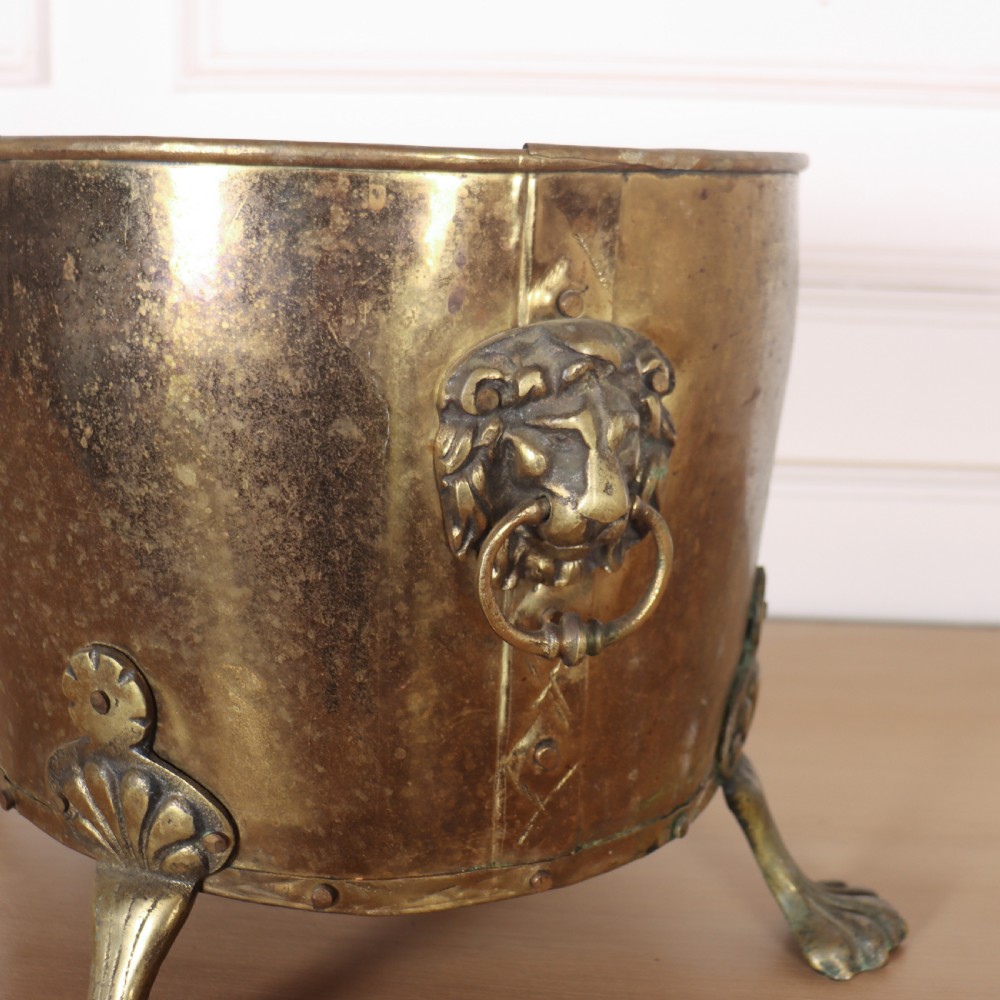 19th Century Brass Coal Bin View V