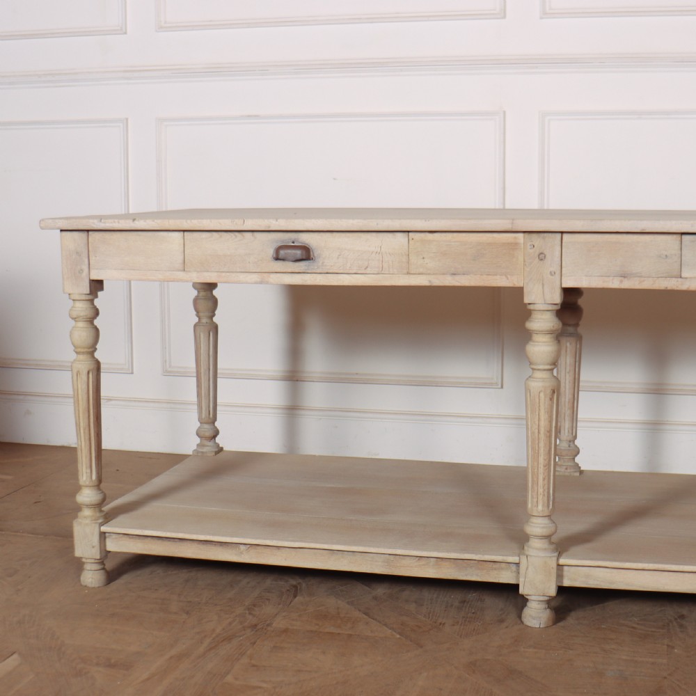 French Bleached Oak Drapers Table View II