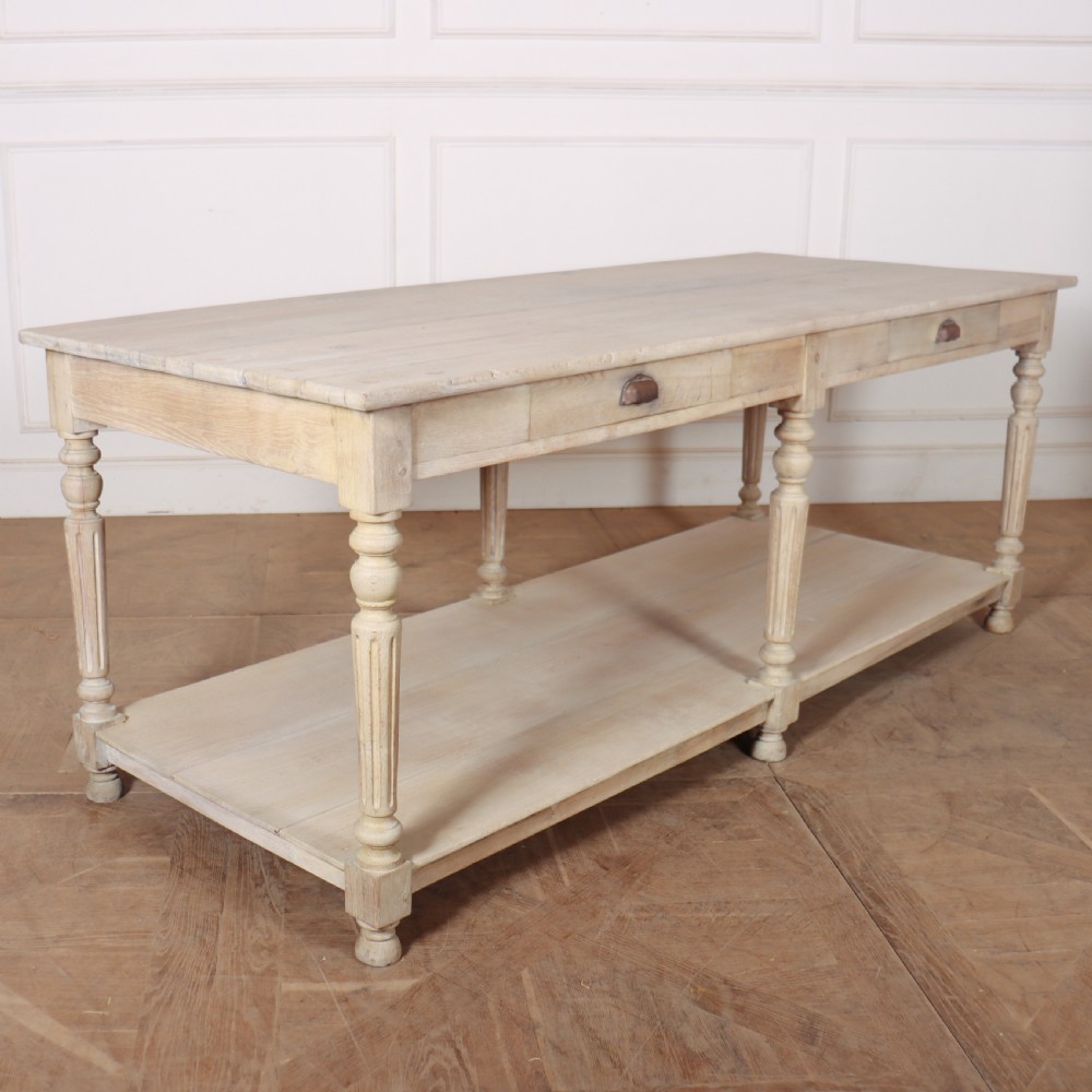French Bleached Oak Drapers Table View VI