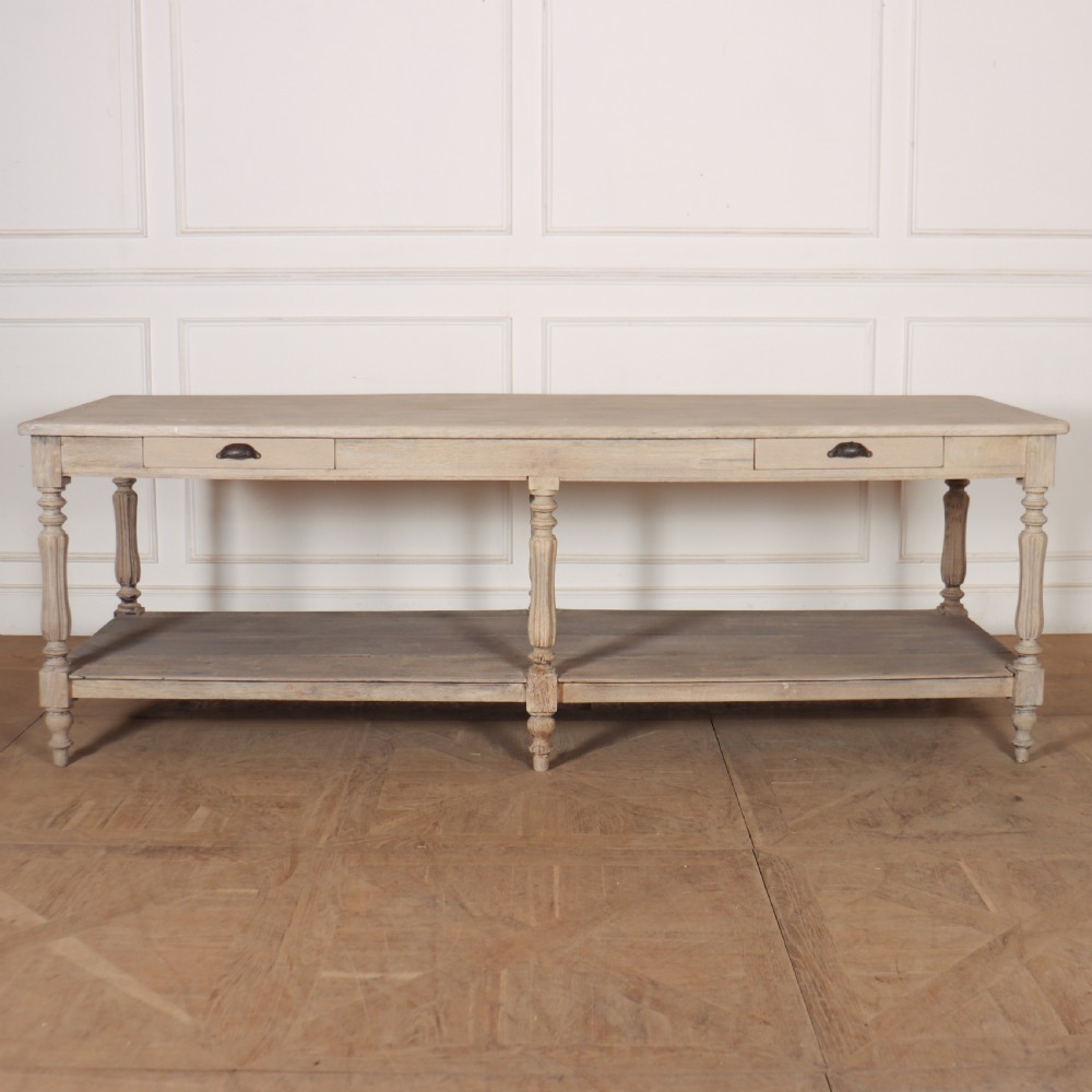 French Bleached Oak Drapers Table