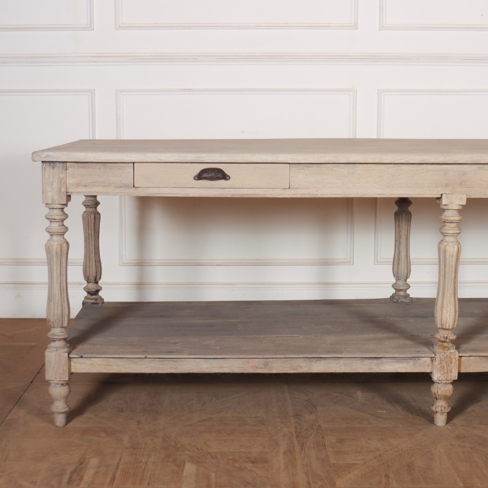 French Bleached Oak Drapers Table View II