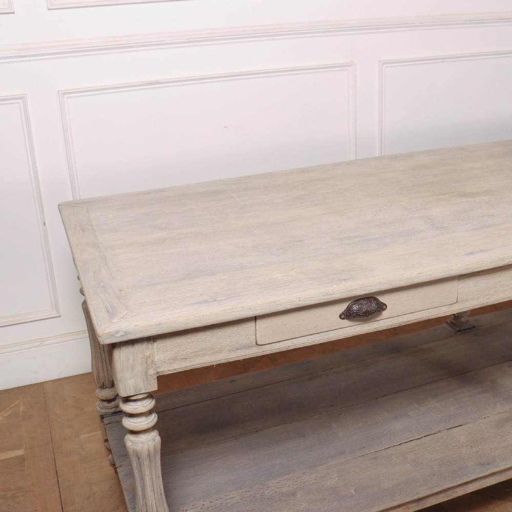 French Bleached Oak Drapers Table View X