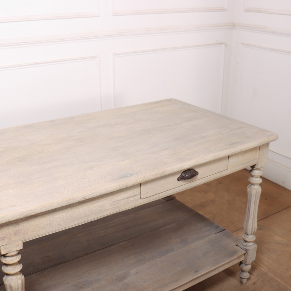 French Bleached Oak Drapers Table View XI