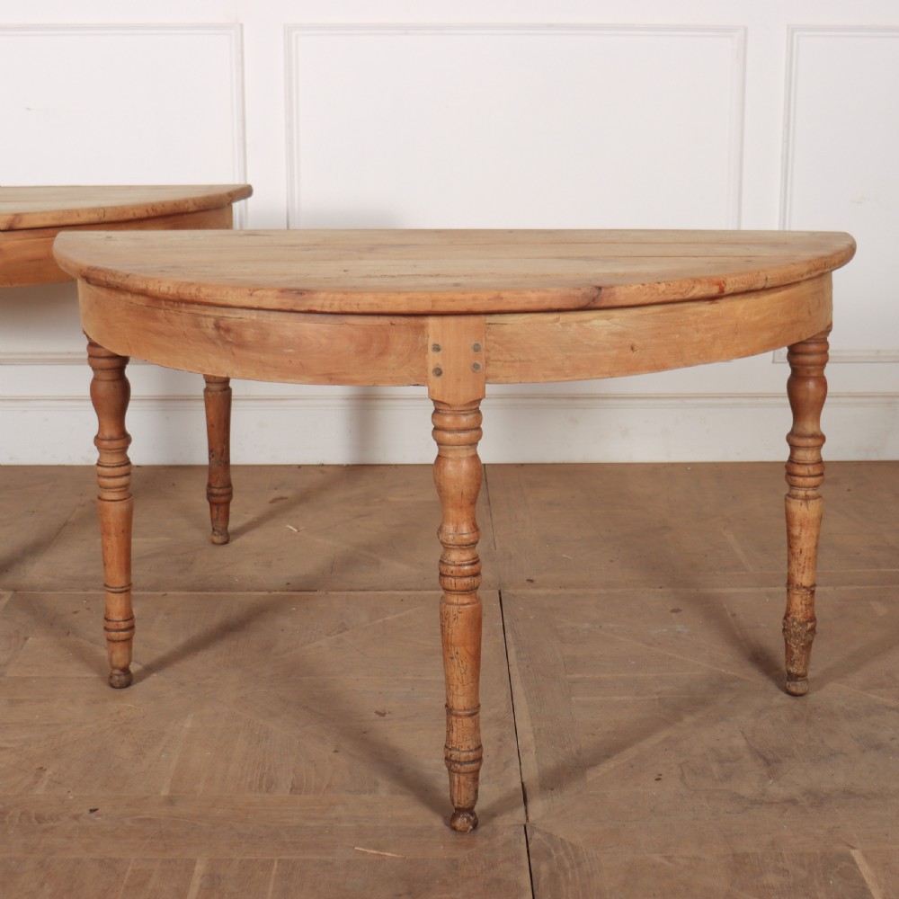 Pair of Fruitwood Demi Lune Console Tables View III
