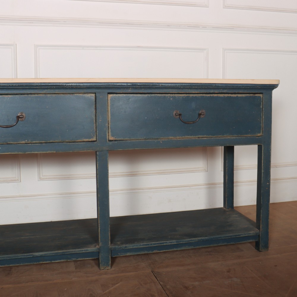 English Painted Potboard Dresser Base View IV