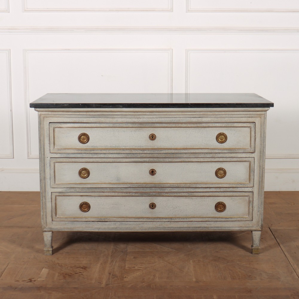 French Painted Marble Top Commode