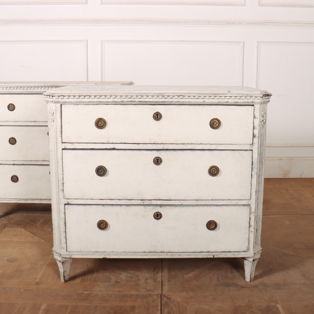 Pair of Swedish Painted Commodes View II
