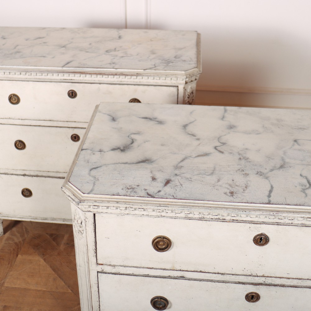 Pair of Swedish Painted Commodes View V