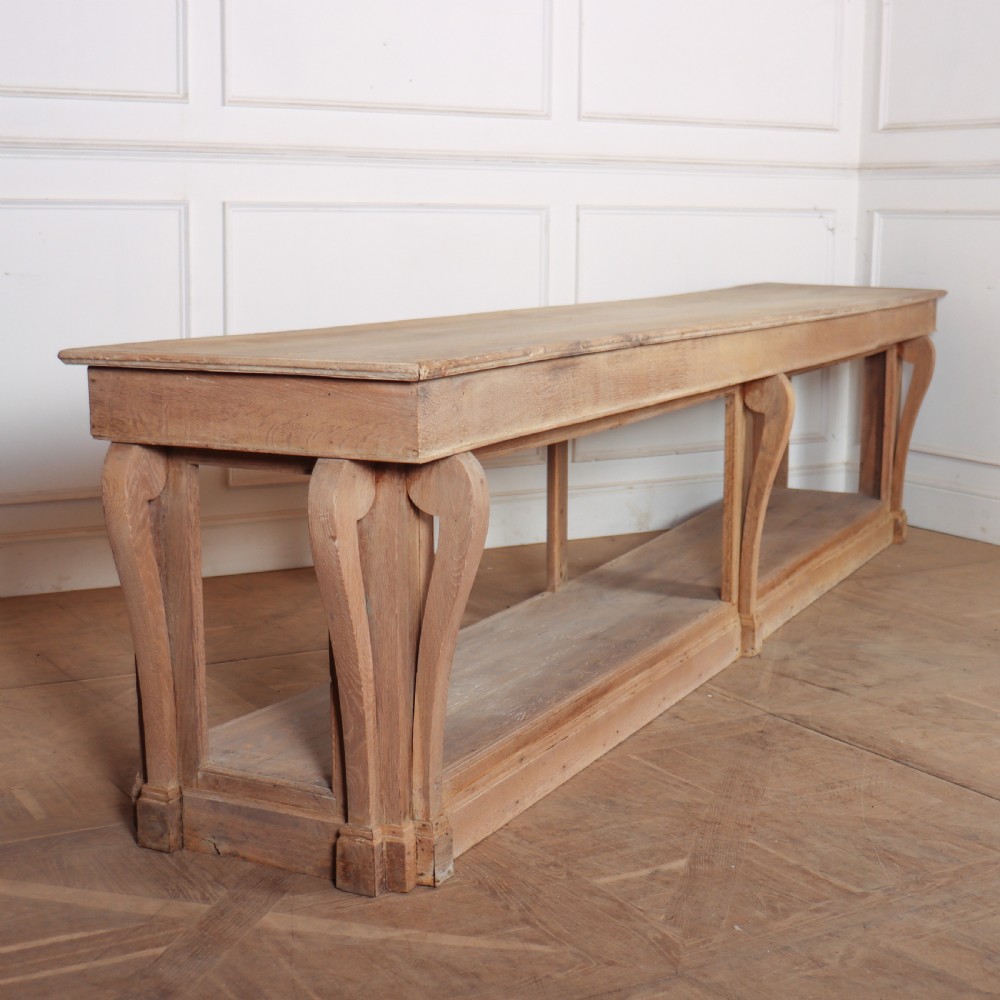 Large French Bleached Oak Console