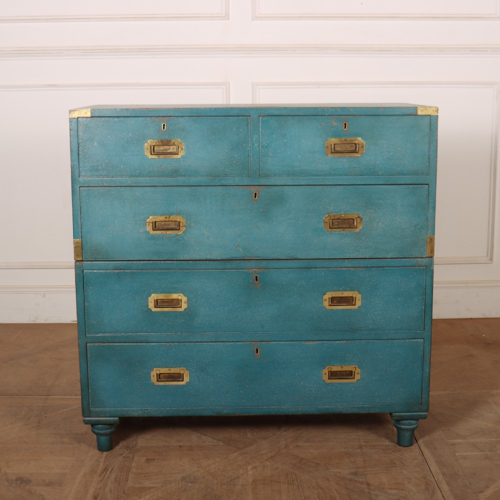 Painted English Military Chest View II