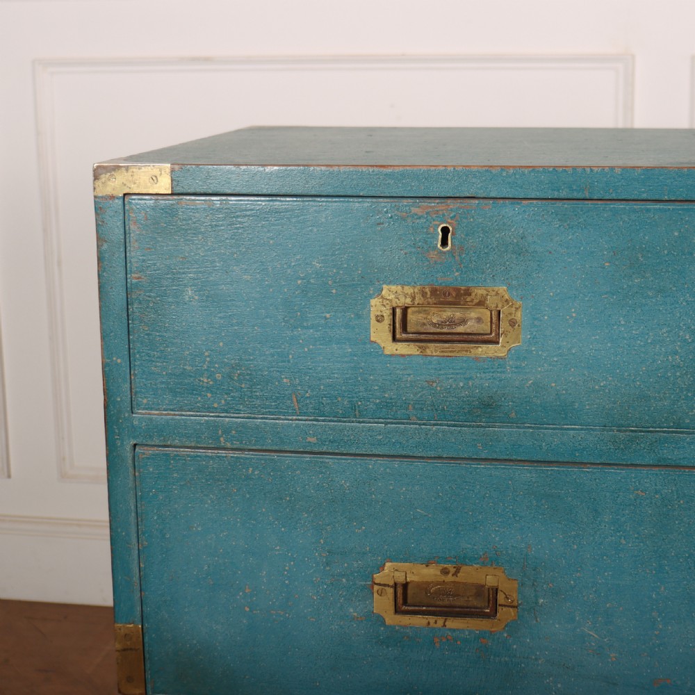 Painted English Military Chest View III