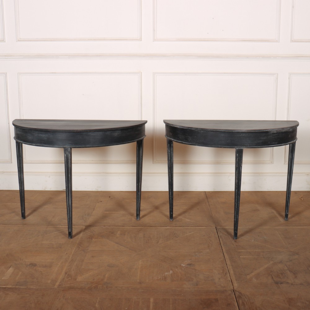 Pair of Swedish Demi-Lune Consoles