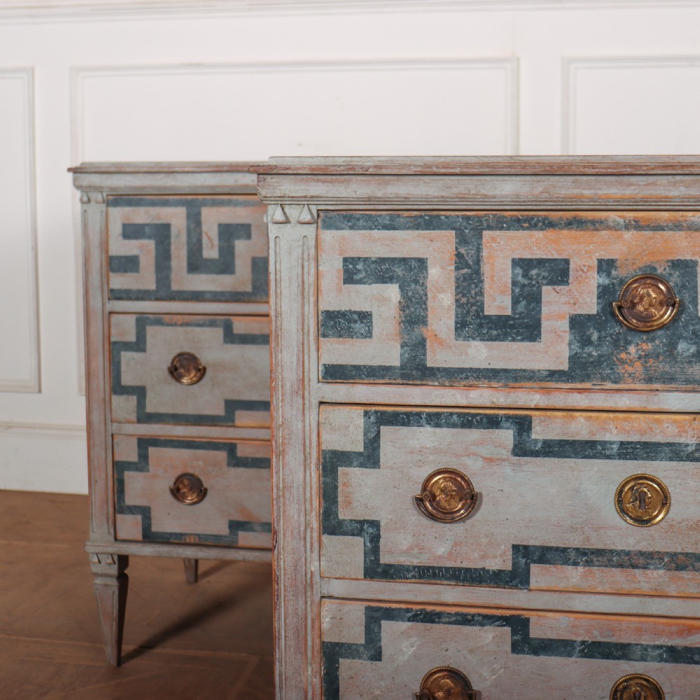 Pair of Swedish Painted Commodes View II