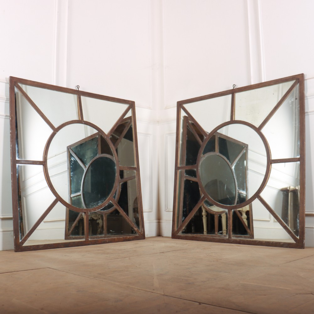 Pair of Metal Window Mirrors