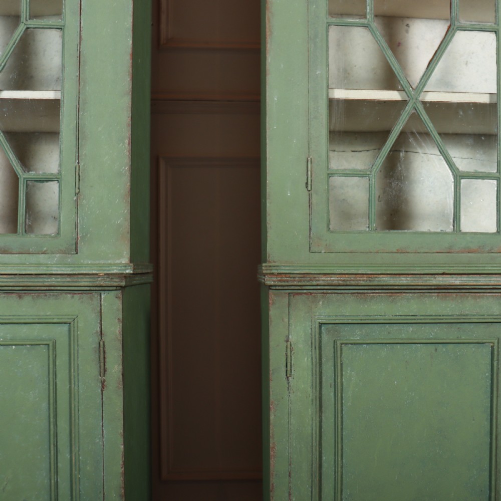 Pair of Narrow Painted Bookcases View II