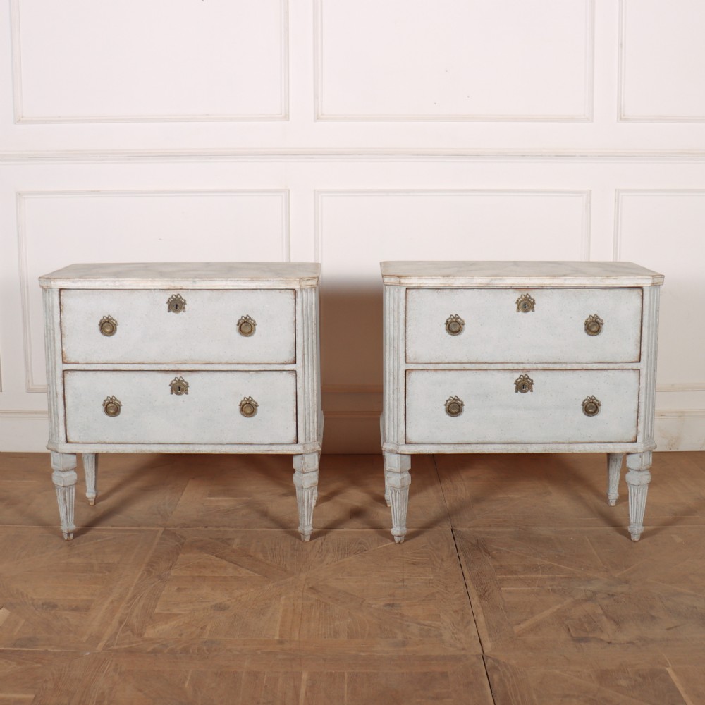 Pair of Swedish Painted Commodes