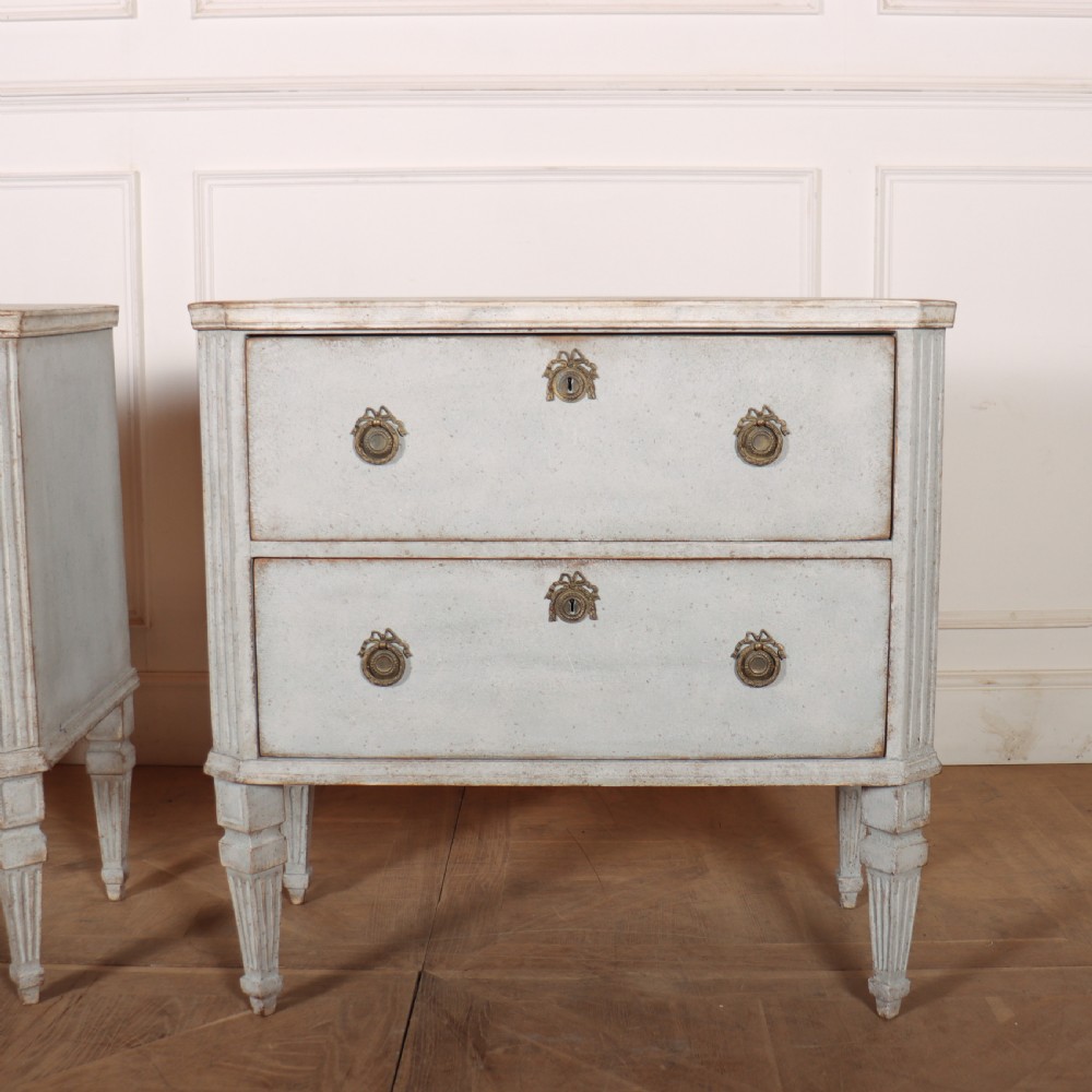 Pair of Swedish Painted Commodes View II