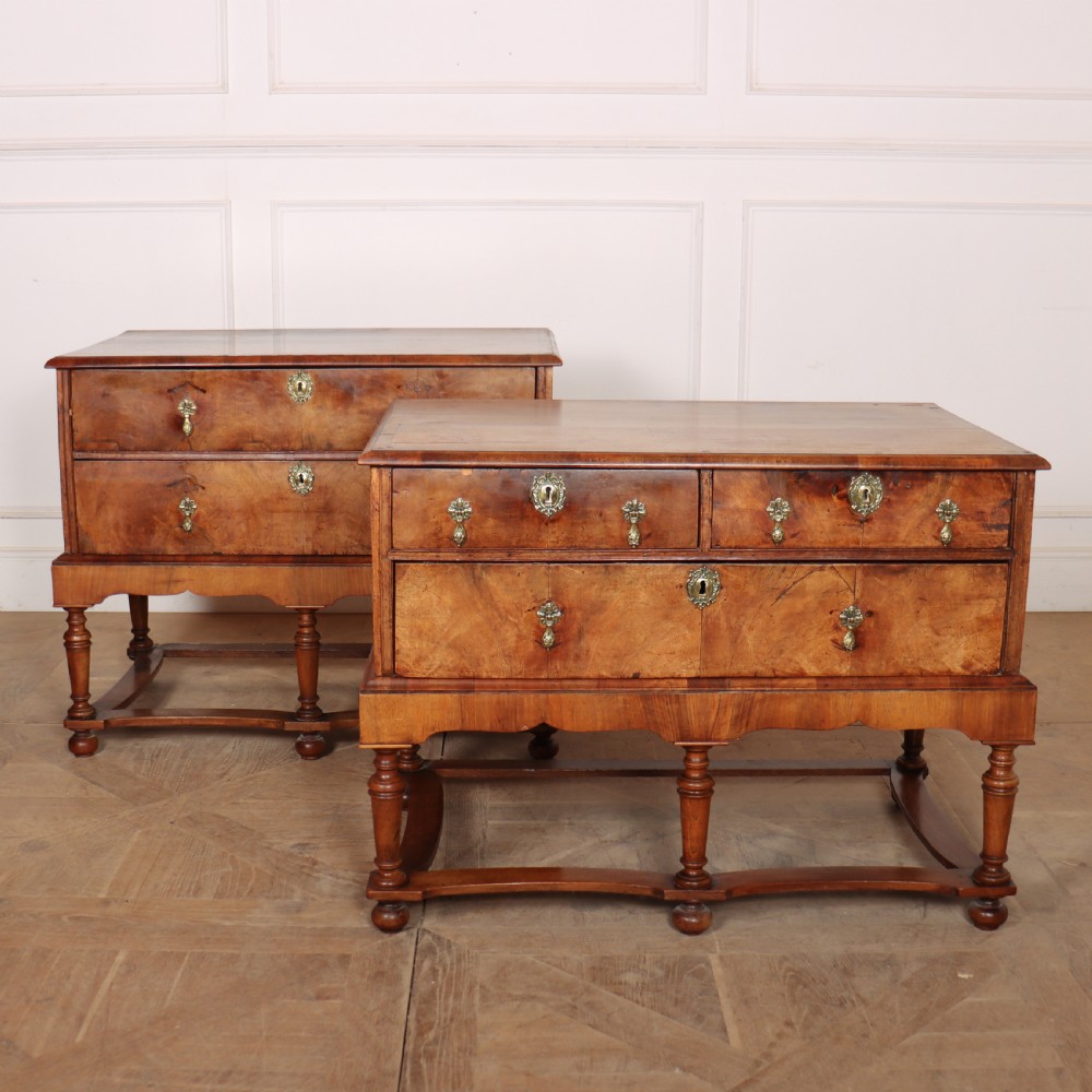 Near Pair of 18th Century Walnut Commodes