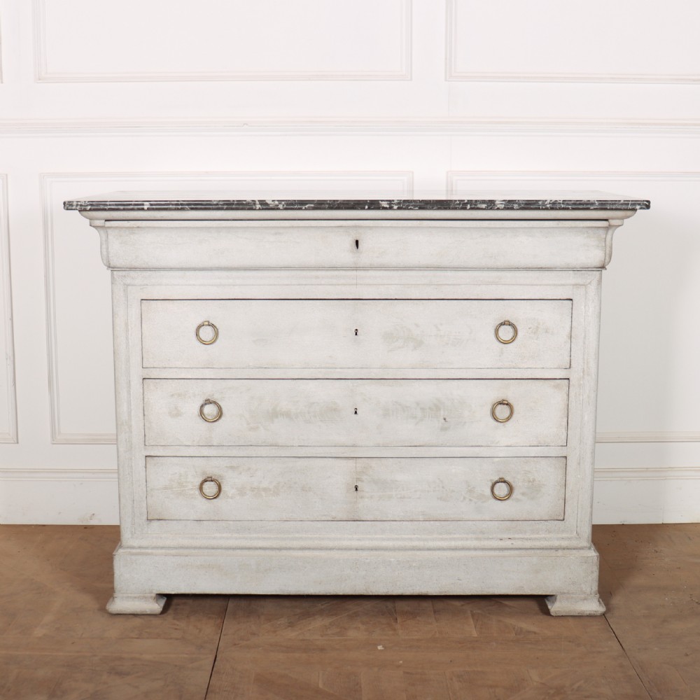French Painted Marble Top Commode