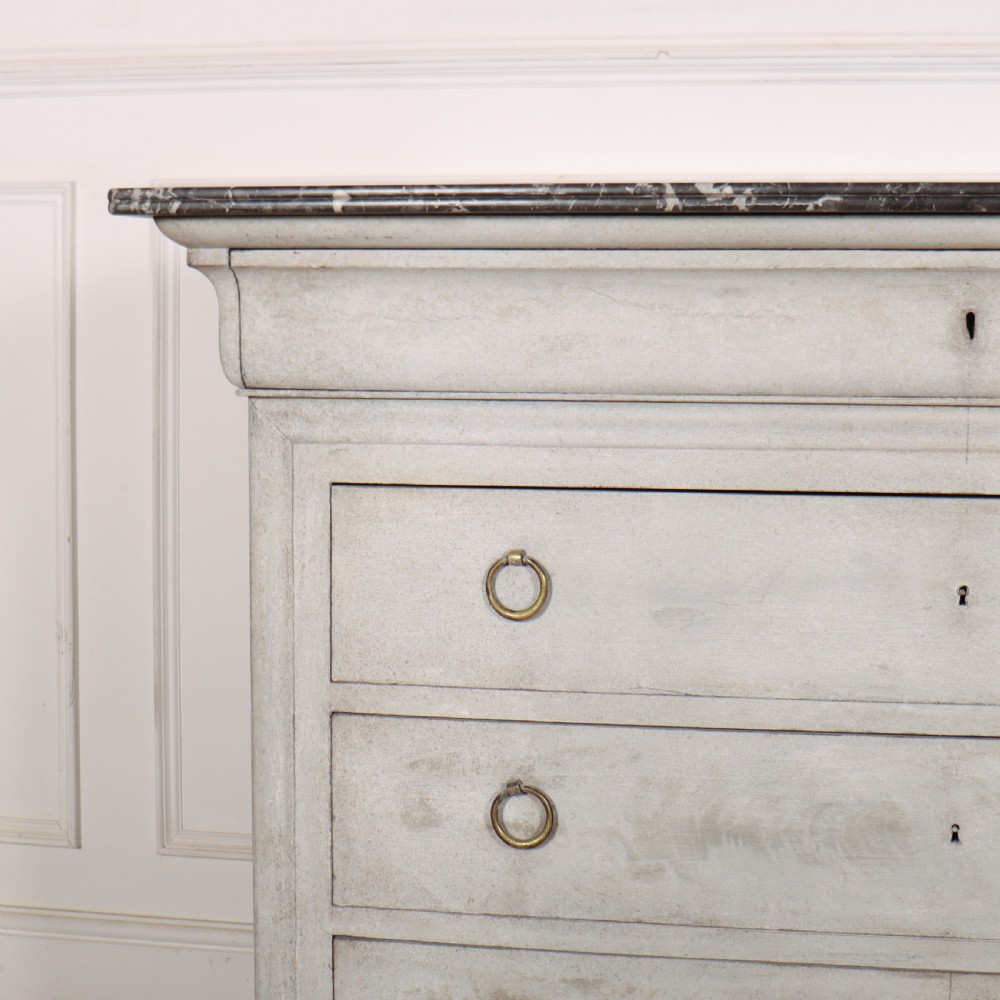French Painted Marble Top Commode View II