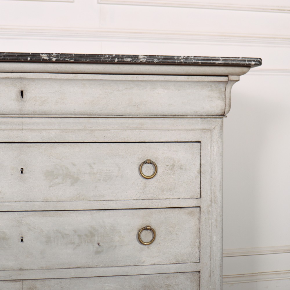 French Painted Marble Top Commode View V