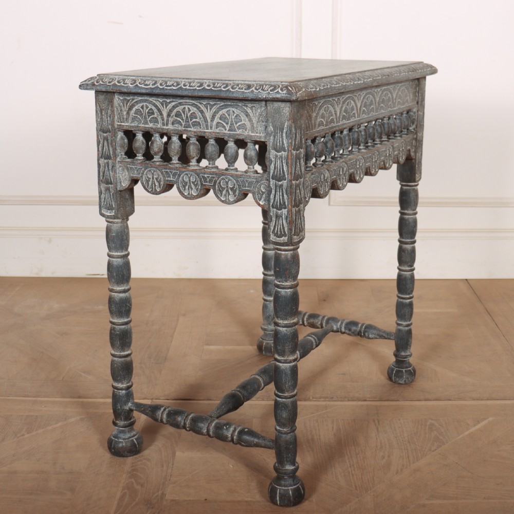 English Carved and Painted Side Table View V