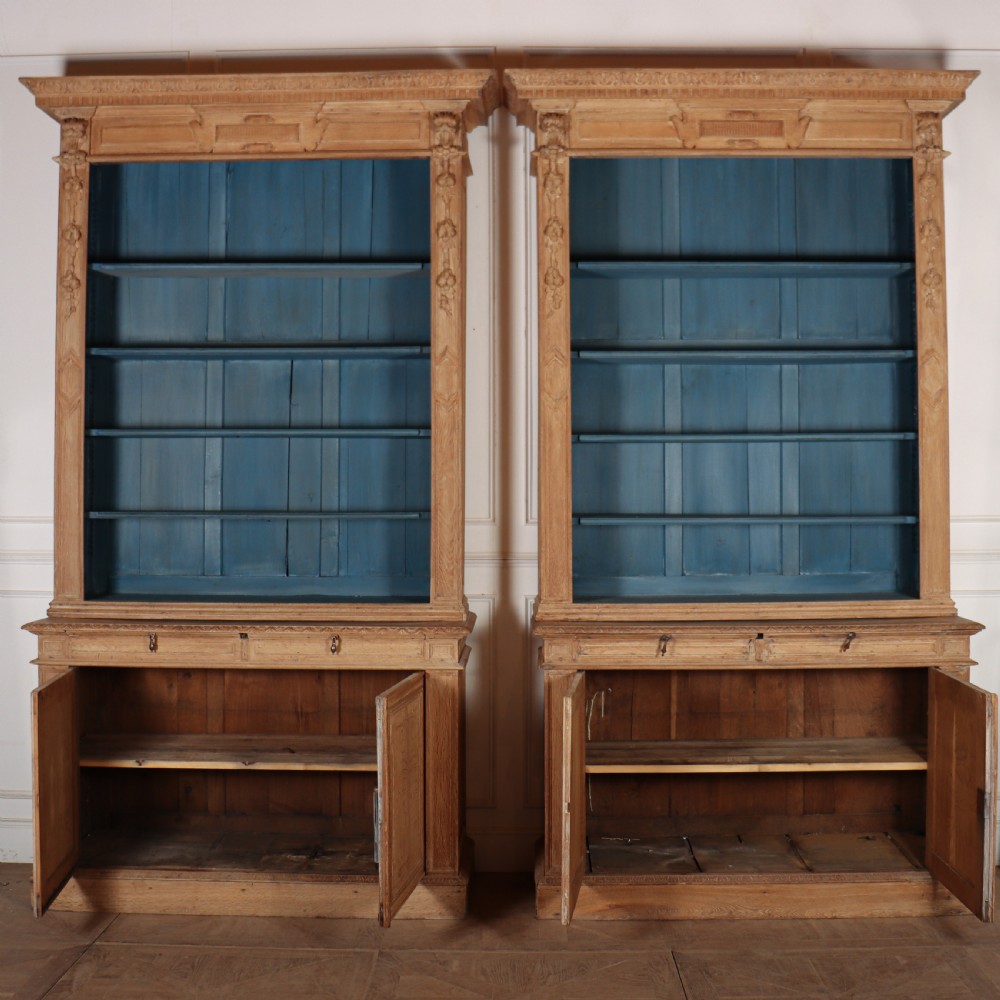 Pair of French Bleached Oak Bookcases View VIII