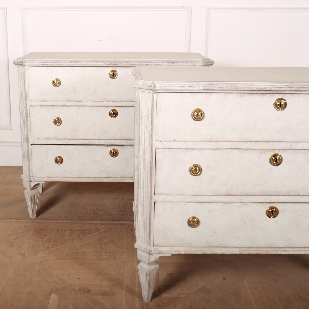 Pair of Swedish Painted Commodes View V