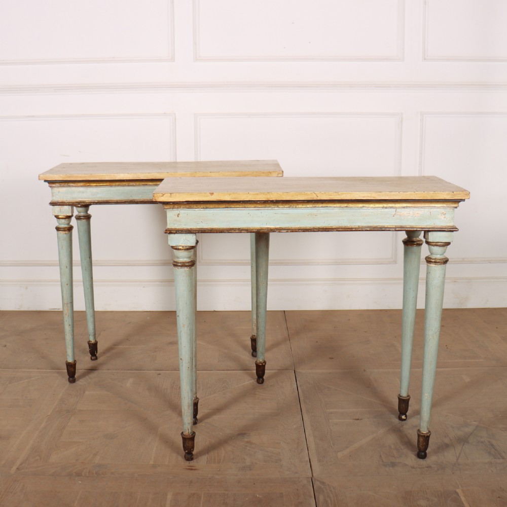 Pair of Original Painted Console Tables