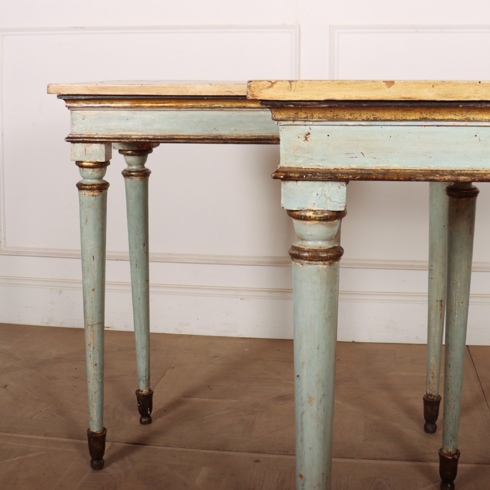 Pair of Original Painted Console Tables View II