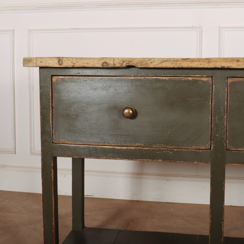 English Painted Potboard Dresser Base View II