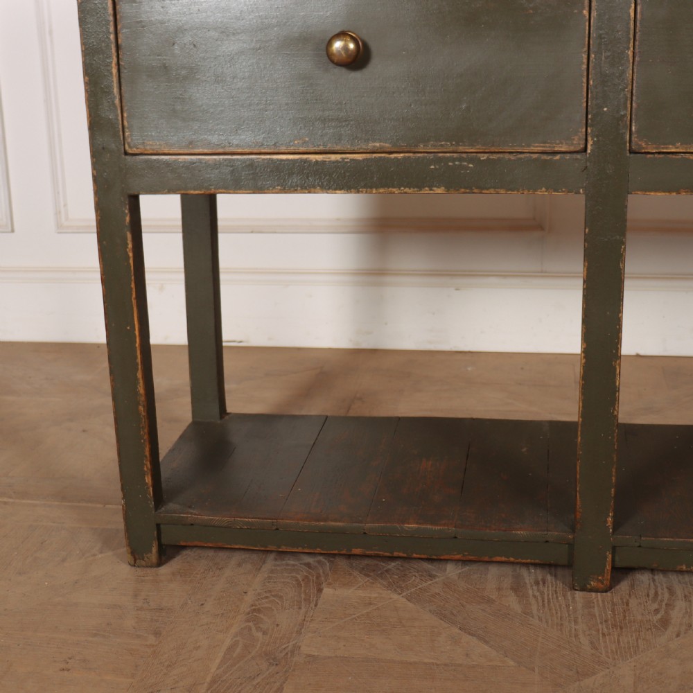 English Painted Potboard Dresser Base View III