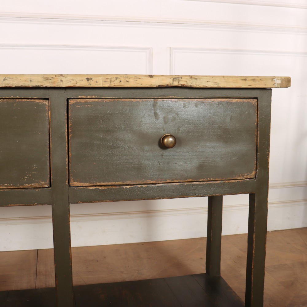 English Painted Potboard Dresser Base View IV