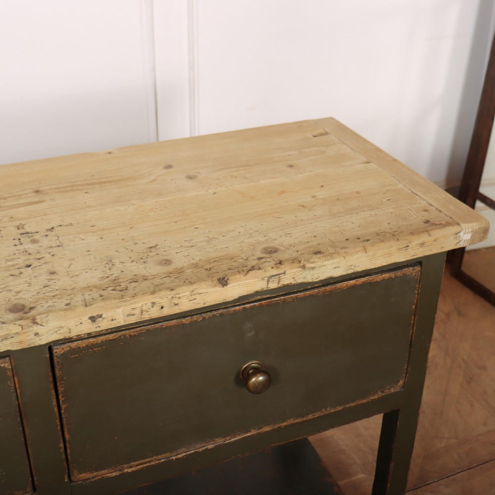 English Painted Potboard Dresser Base View VI
