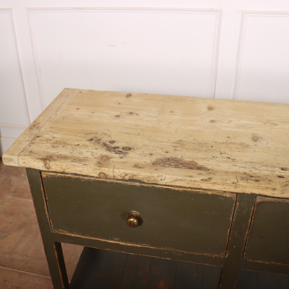 English Painted Potboard Dresser Base View VII