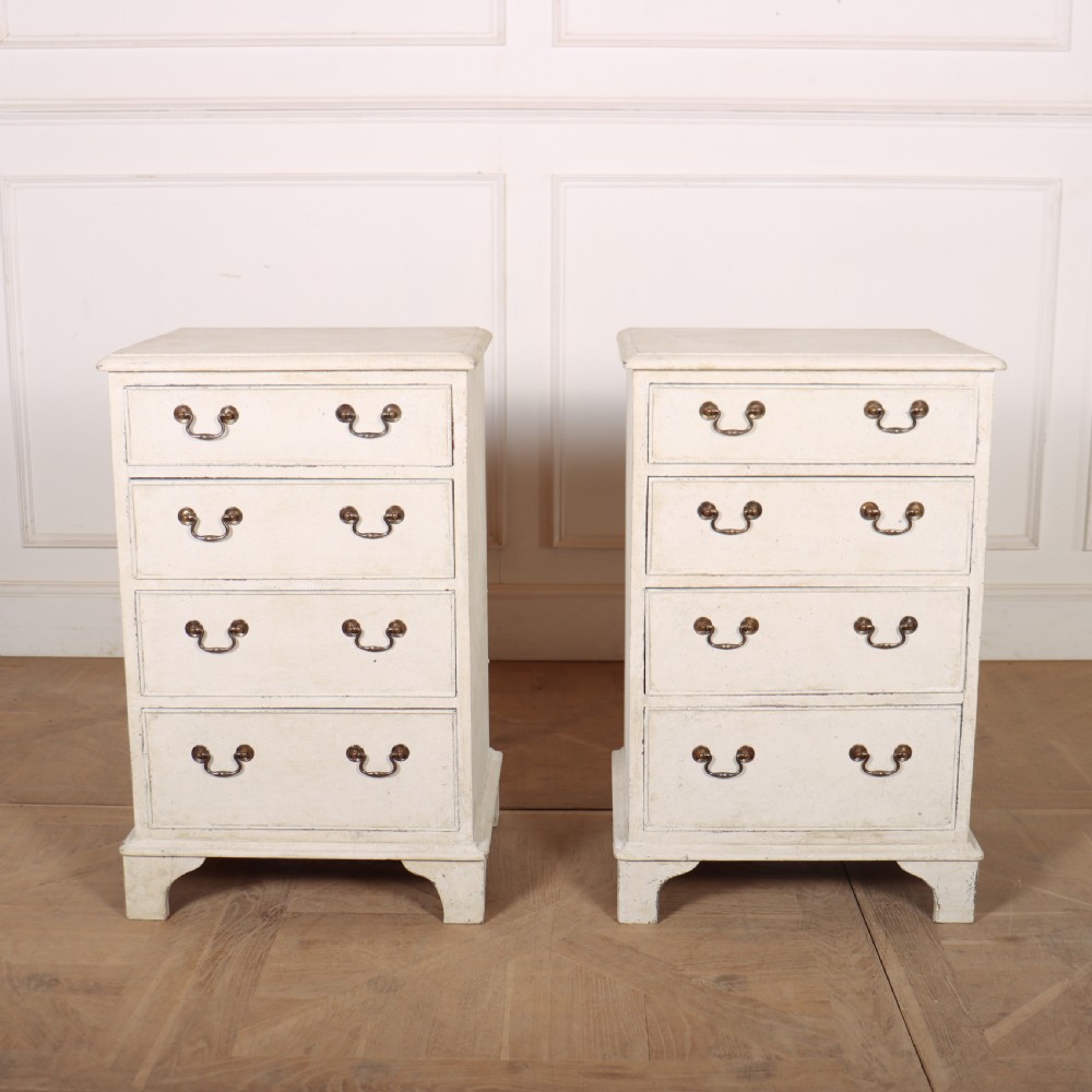 Pair of English Painted Bedside Chests